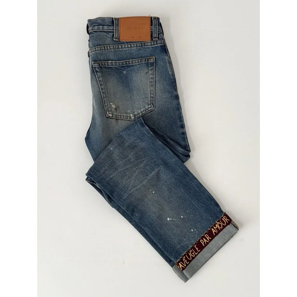 Gucci “Aveugle Par Amour” Distressed Denim Jeans - Size 30 Waist - $1100